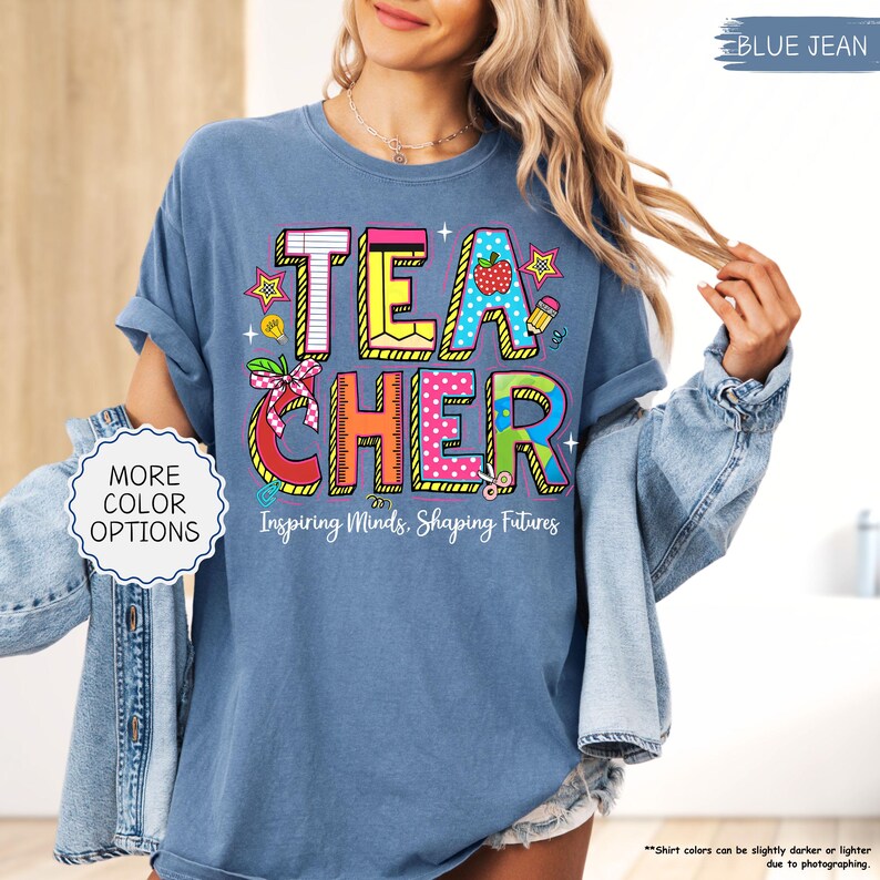 Comfort Colors® Teacher Shirt, Inspire Minds Shape Futures Shirt, Gift For Teacher, Teacher Appreciation, Motivational Shirt, Back To School bild 13