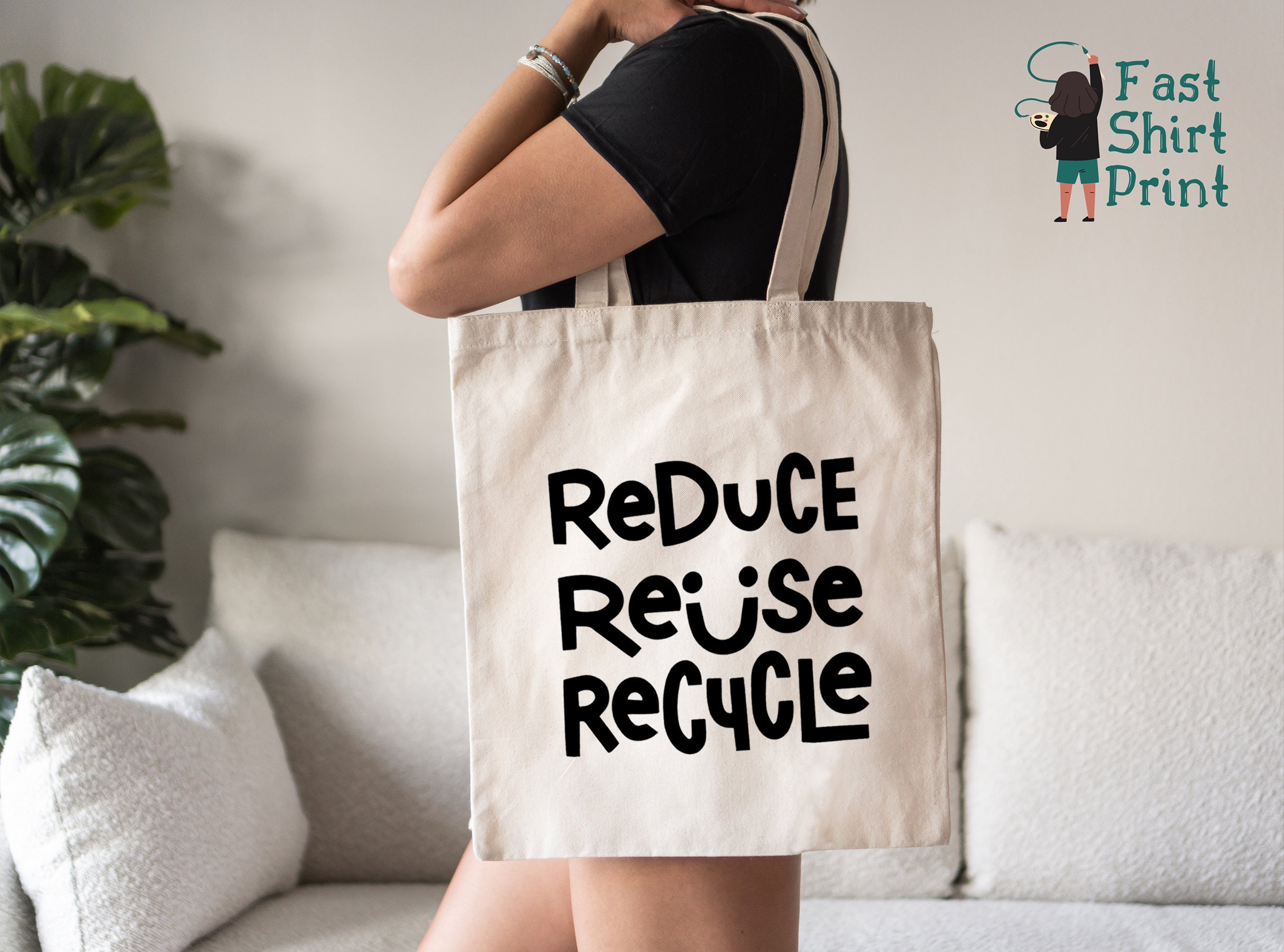 Reduce Reuse Recycle Tote Bag, Gift for Activist, Earth Day Tote Bag ...