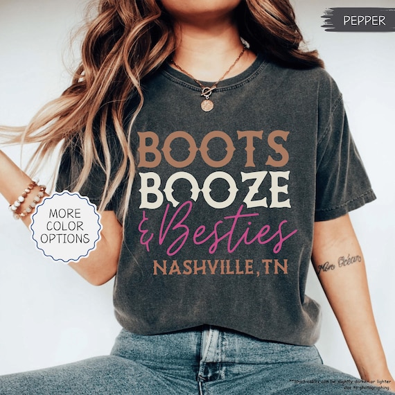 Comfort Colors® Boots Booze & Besties Nashville Shirt, Girls Nashville Shirt, Nashville Trip Shirt, Girls Trip Tees, Girls Weekend Shirt