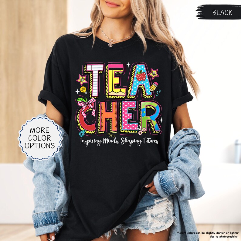 Comfort Colors® Teacher Shirt, Inspire Minds Shape Futures Shirt, Gift For Teacher, Teacher Appreciation, Motivational Shirt, Back To School bild 12