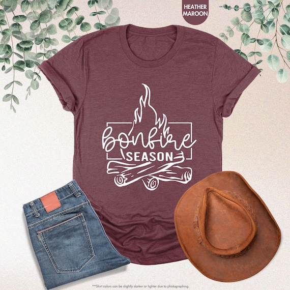 Bonfire Season Shirt, Cute Camping Shirt, Fall Season Shirt, Campfire Shirt, Camping Family Shirt, Bonfire Shirt,Outdoors Womens Camping Tee