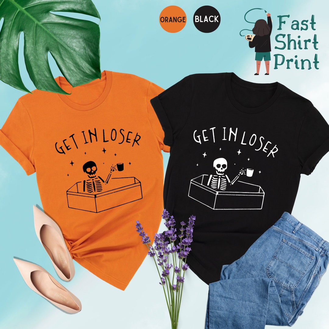 AnAtum "Get In Loser" Vintage Horror Game Dark Humor T-Shirt - 100% Cotton Unisex Tee