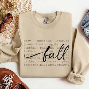 Fall Definition Sweatshirt or Hoodie, Fall Season Sweatshirt, Thanksgiving Sweatshirt, Hello Fall Crewneck, Women Fall Hoodie, Women Gift