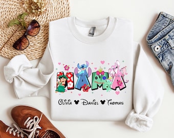 Custom Disney Mama Sweatshirt or Hoodie, Cute Disney Mama Sweatshirt, Disney Family Hoodie, Disney Mama Sweatshirt, Personalized Mom Gift