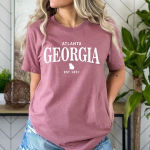 Custom Georgia State Shirts, Georgia Map Shirt, The Peach State Shirt, Gift for Trip, United States Trip Shirt, Southern Girl Shirt