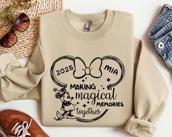 Sweatshirt ou sweat à capuche Disney personnalisé, sweat à capuche Making Magical Memories Together, sweat à capuche voyage Disney 2025, sweat à capuche voyage fille, cadeau pour elle