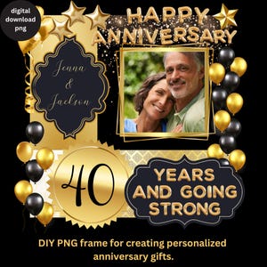 Plantilla de foto de aniversario DIY PNG, diseño de regalos de aniversario personalizados DIY, plantilla de sublimación de fotos de pareja personalizada, descarga instantánea