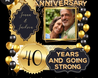 DIY Anniversary Photo Template PNG, DIY Personalized Anniversary Gifts Design, Custom Photo Couple Sublimation Template, Instant Download