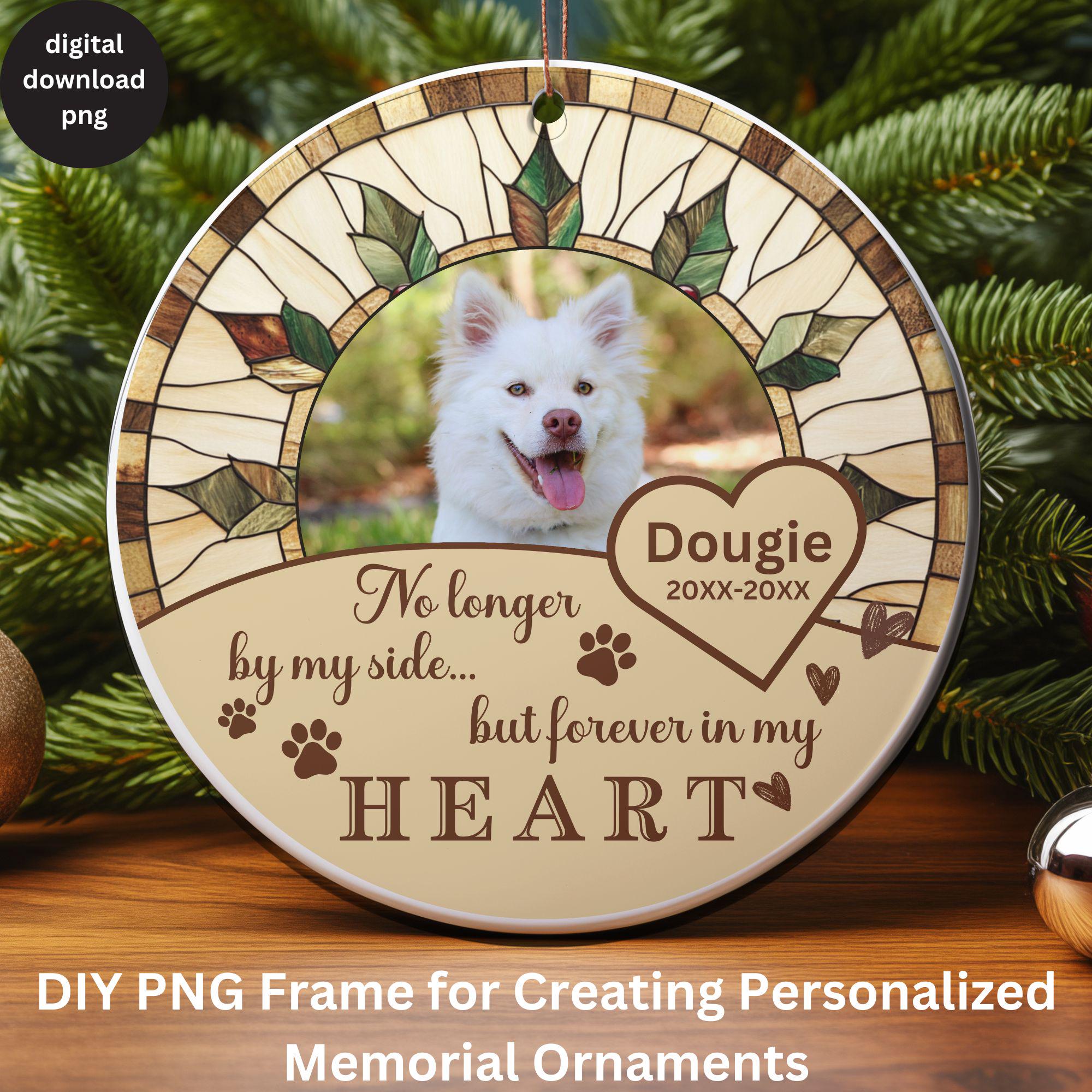 DIY Personalized Pet Memorial Photo Ornament PNG, Personalized Name ...
