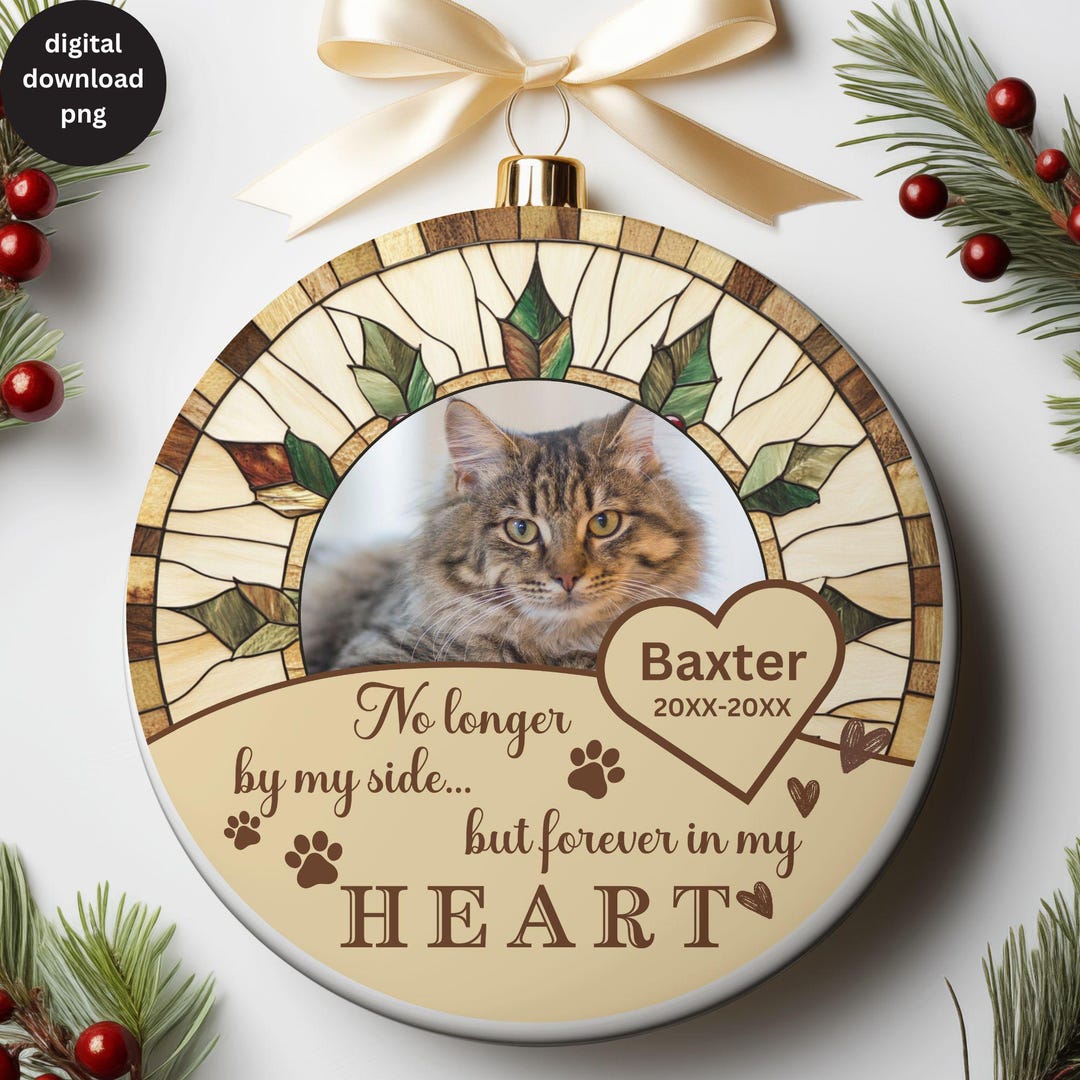 DIY Personalized Pet Memorial Photo Ornament PNG, Personalized Name ...