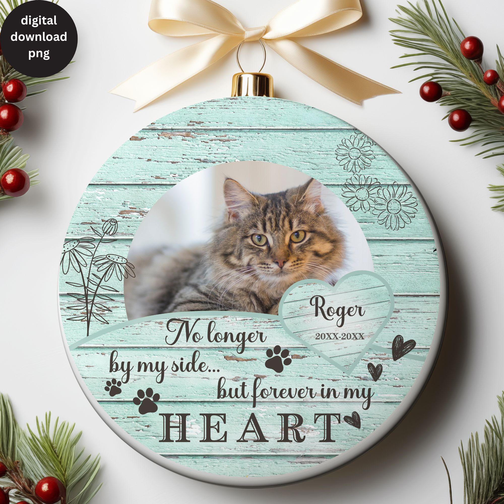 DIY Personalized Pet Memorial Photo Ornament PNG, Personalized Name ...