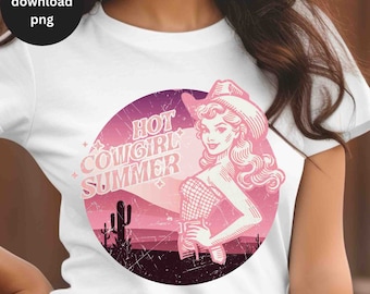 Vintage Cowgirl Sweatshirt Sublimation Retro Western T-Shirt Design Vintage Cowgirll Illustration Digital Download for Wildwest Tee Designe