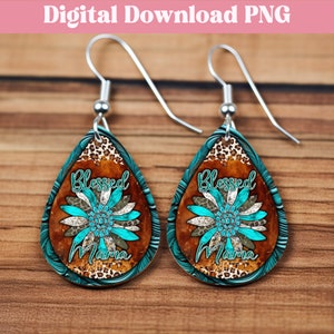 Teardrop Earring Country Cowgirl PNG Design, Cowgirl Sublimation Png, Turquoise Western Png Sublimation Designs, Cowgirl Sublimation Design