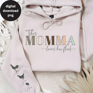 Ärmel Design Png, diese Mama liebt ihre Herde Png, Familie Huhn png, Sweatshirt Ärmel Design, DIY Mama Sublimation Design, benutzerdefinierte Mama