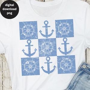 Diseño de sublimación náutico vintage PNG, descarga digital estética de pescador, Oceancore de moda, diseño de bolso PNG de regalo de marinero de estilo vintage