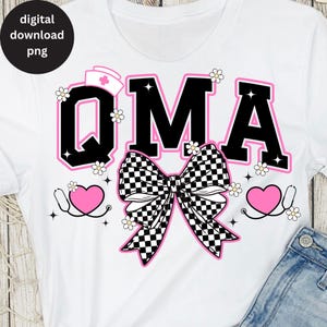 QMA Bow Png, Retro Qualified Medication Aide Png, Retro QMA Life Png, QMA Shirt Png, Nurse Education, Nursing Assistant Sublimation Design