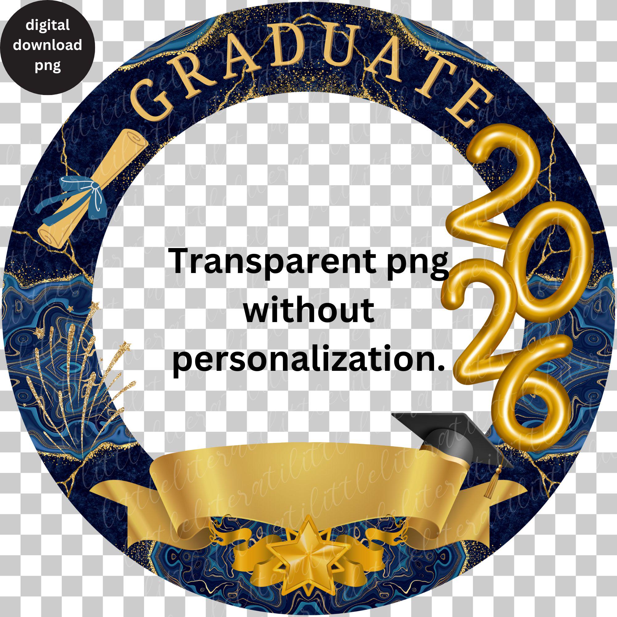 Round Design For Graduation DIY Graduation 2026 Round Ornament PNG, Senior Graduate Gift Ornament ...