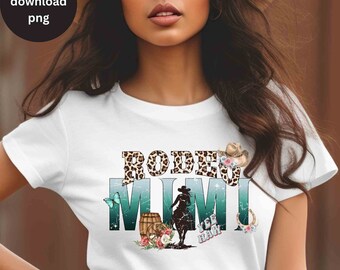 Cowgirl Rodeo Mimi Sublimation Design PNG Western Rodeo Sublimation Party Shirt Sublimation Grandma Mimi Gift Rodeo Sublimation Download