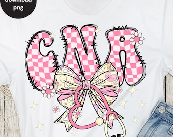 CNA Bow Png, Retro Certified Nursing Assistant Png, Retro CNA Life Png, CNA Shirt Png, Cna Education, Nursing Assistant Sublimation Design