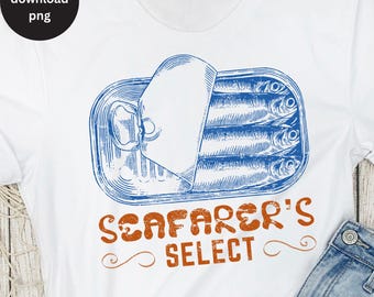 Sardine Tin Sublimation Design PNG, Fisherman Aesthetic Digital Download, Trendy Sardine PNG, Vintage Style Fisherman Gift Sardine Tote PNG