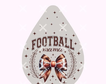 Coquette Football Teardrop Earring PNG, voetbalstrik sublimatieontwerp, Football Mama Mom png, Game Day oorbelontwerpen, voetbaloorbel
