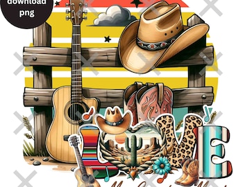 Love My Country Music png, Western Country Music Lover, Southern png, Sublimation Designs Downloads, Western Sublimation, Country Guitar PNG