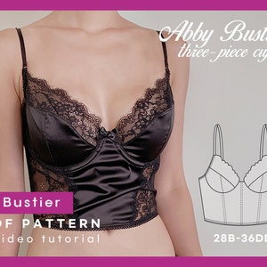 Abby Bustier (tredelad kupa) Direkt digital nedladdning PDF sömnadsmönster