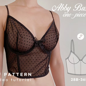 Abby Bustier One-Piece Cup Instant Digital Download PDF Sewing Pattern image 2