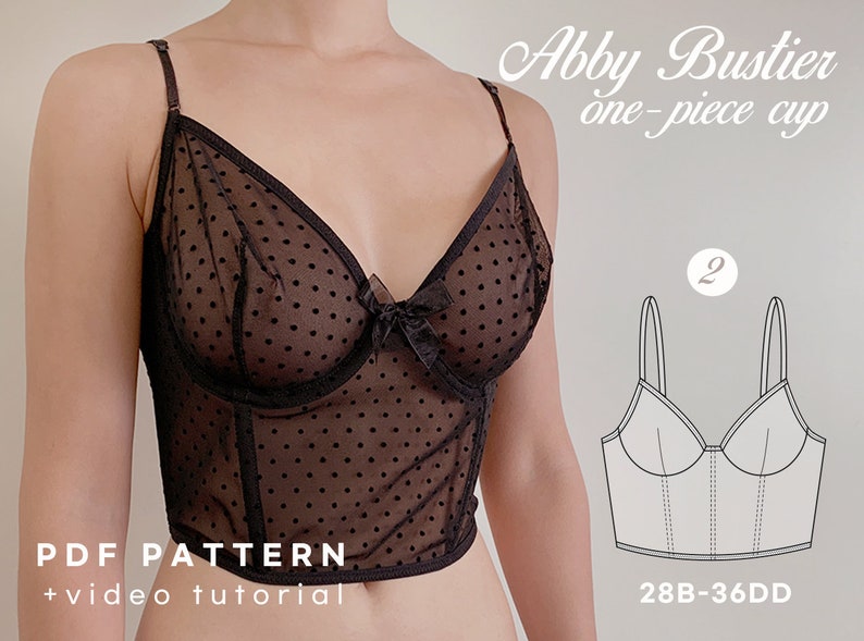 Abby Bustier One-Piece Cup Instant Digital Download PDF Sewing Pattern image 2