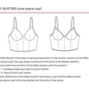Abby Bustier One-Piece Cup Instant Digital Download PDF Sewing Pattern image 3