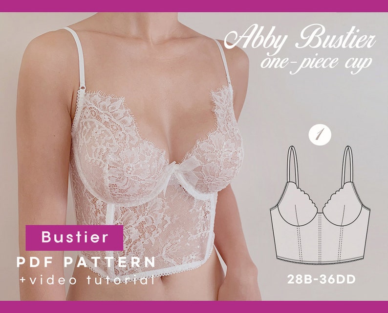 Abby Bustier One-Piece Cup Instant Digital Download PDF Sewing Pattern image 1