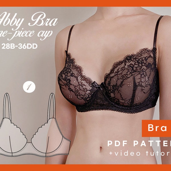 Abby Bra (Copa de una pieza) - Descarga digital instantánea PDF Patrón de costura