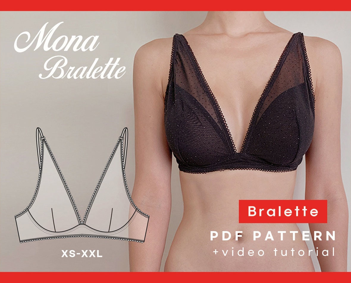 Lace Back Training Bralette PDF Sewing Pattern, Training Bra for