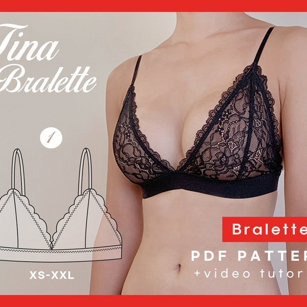 Tina Bralette - Patron de couture PDF en téléchargement numérique instantané
