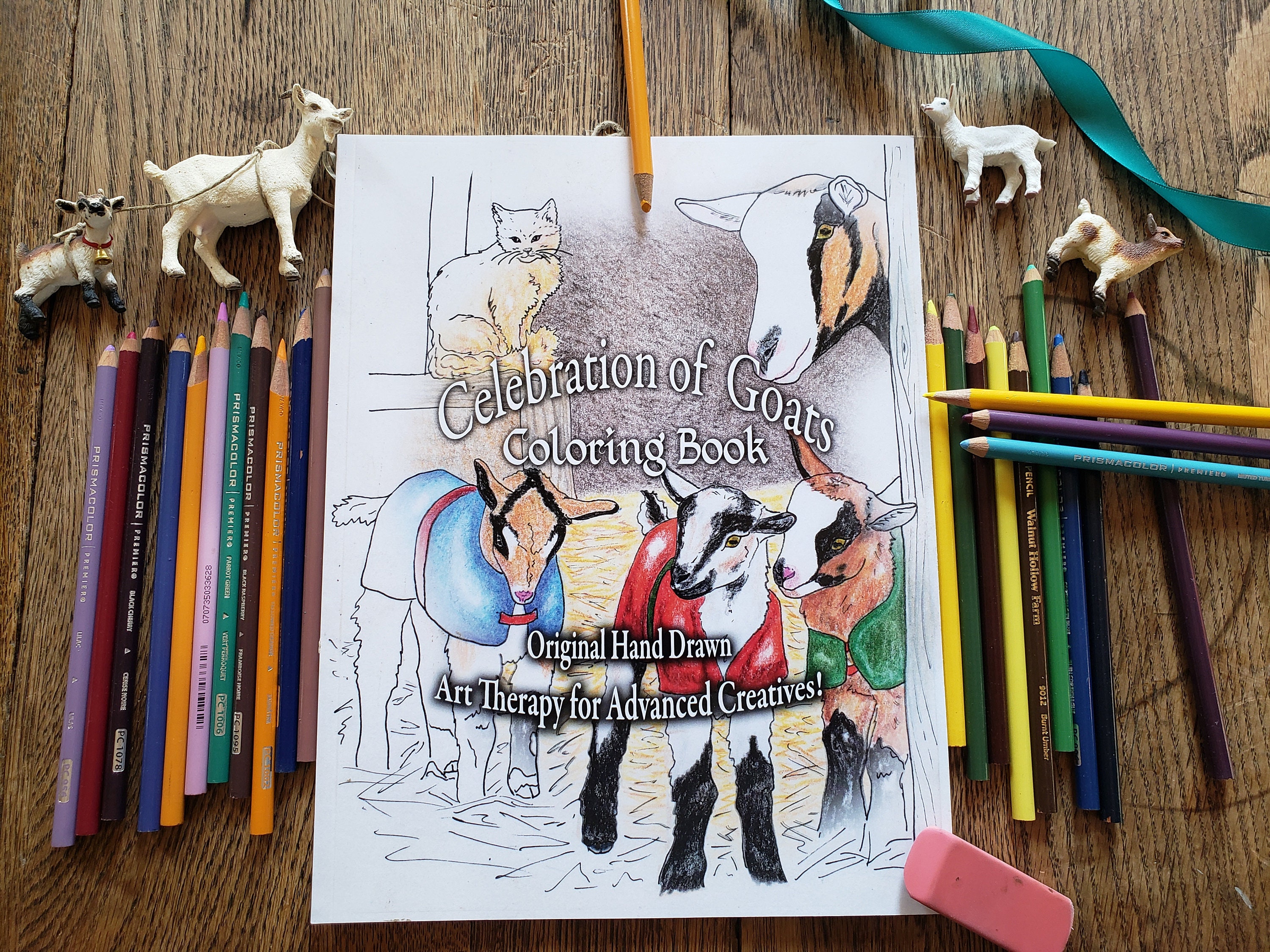 Celebration of Goats Coloring Book Art Therapy Advanced Creatives Hand