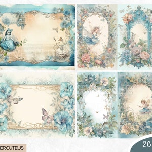The Secret Garden Journal Pages Bundle, Printable Shabby Chic, Shabby Chic Digital Paper, Shabby Chic Junk Journal, Junk Journal Papers image 5