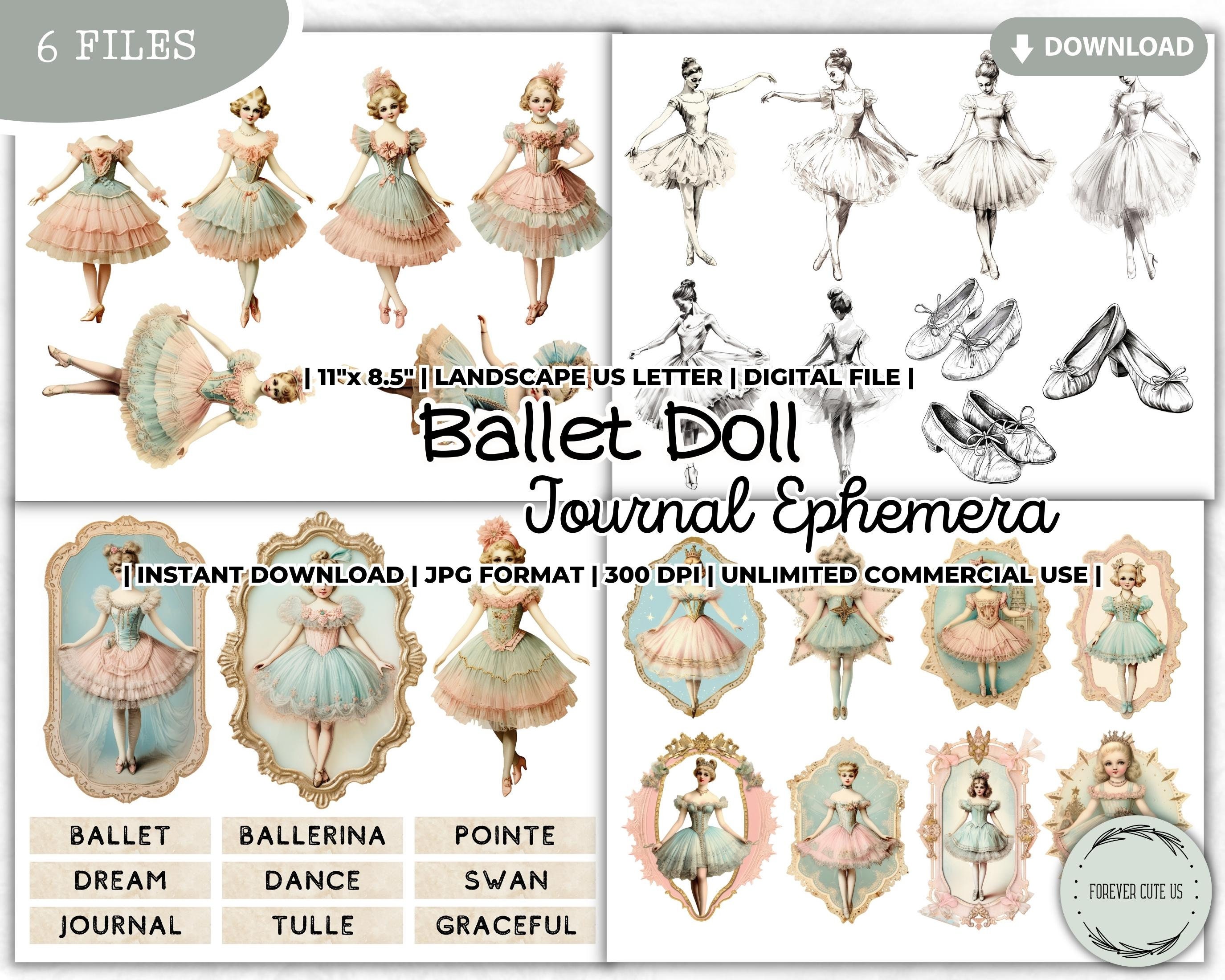 Ballet Dreams, Ballerina Printable Junk Journal Ephemera