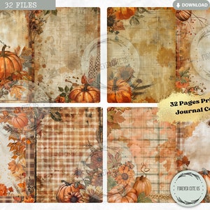 Hello Autumn Junk Journal Collage Sheet Kit, Fall, Leaves, Thanksgiving ...