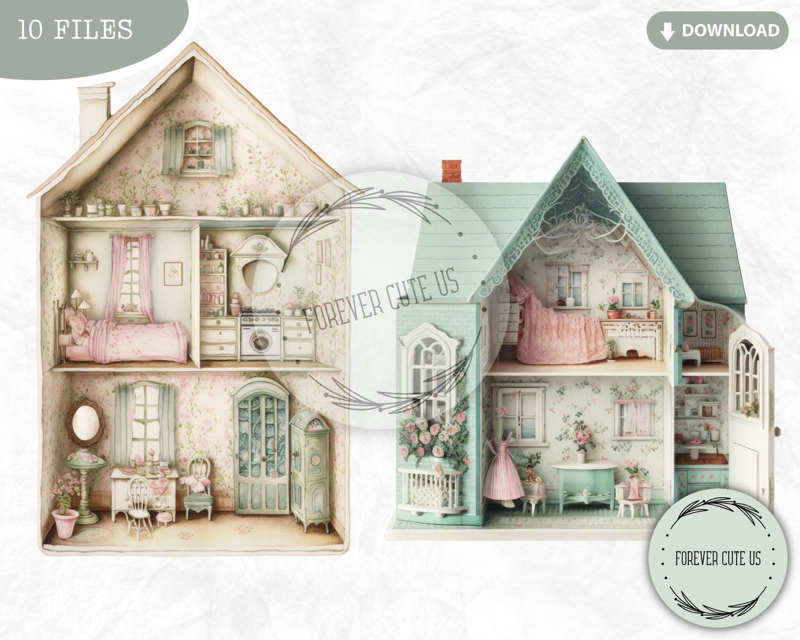 Paper Doll House Clipart Bundle Furniture Dollhouse Etsy UK