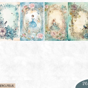 The Secret Garden Journal Pages Bundle, Printable Shabby Chic, Shabby Chic Digital Paper, Shabby Chic Junk Journal, Junk Journal Papers image 8