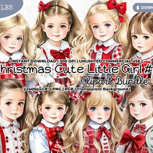 Weihnachten süßes kleines Mädchen Clipart, Feiertage, kariertes Kleid, Winter, Kawaii, Mode, Dolly, Academia Ästhetik, PNG Scrapbook Junk Journal