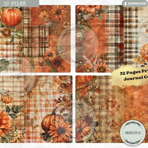 Hello Autumn Junk Journal Collage Sheet Kit, Fall, Leaves, Thanksgiving ...