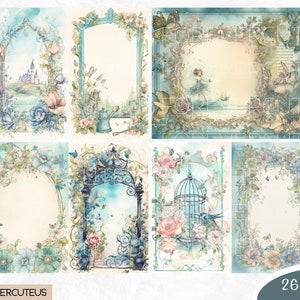 The Secret Garden Journal Pages Bundle, Printable Shabby Chic, Shabby Chic Digital Paper, Shabby Chic Junk Journal, Junk Journal Papers image 4