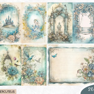 The Secret Garden Journal Pages Bundle, Printable Shabby Chic, Shabby Chic Digital Paper, Shabby Chic Junk Journal, Junk Journal Papers image 7