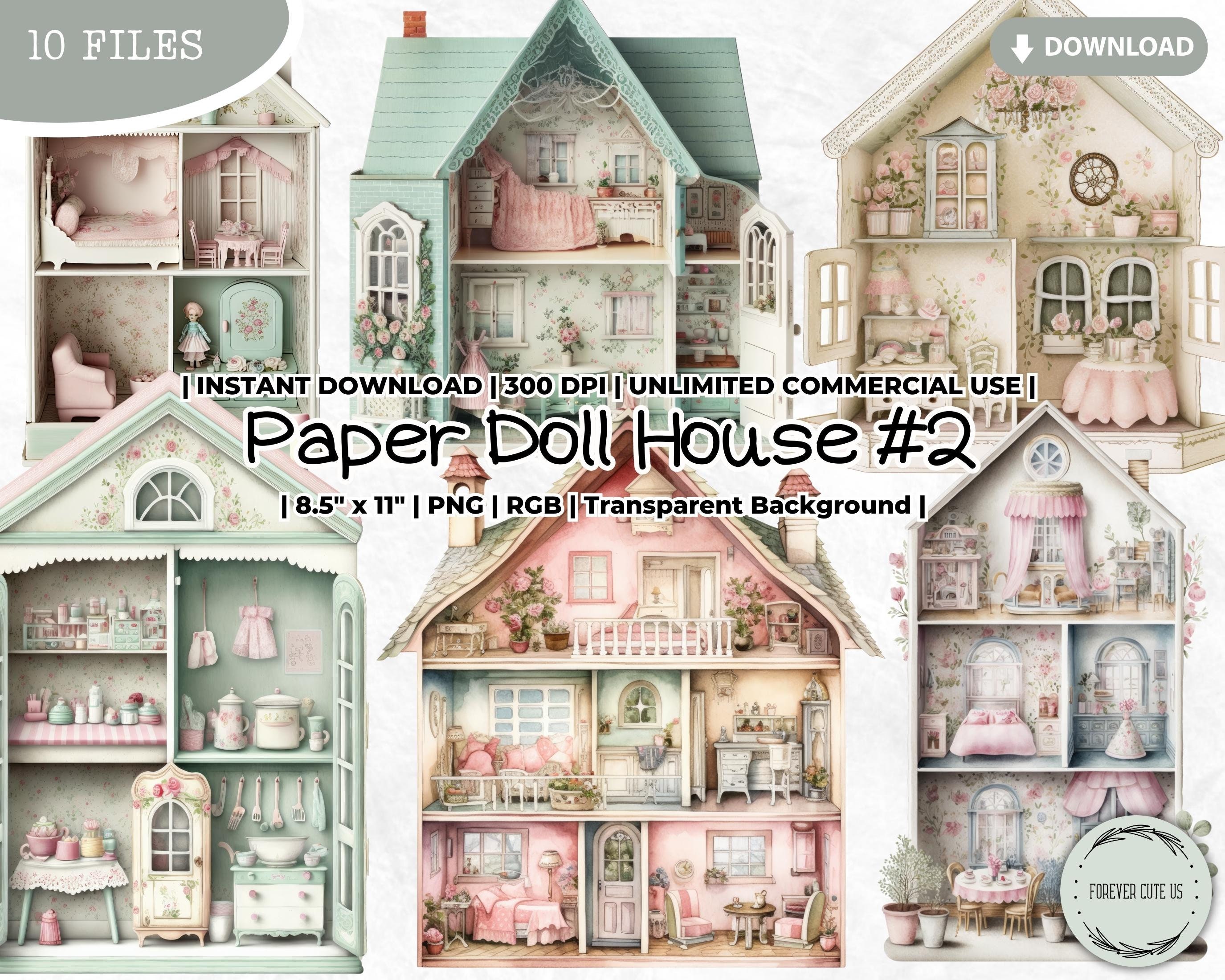 Pop-up Paper Dolls House Diorama Study/office Printable Kids