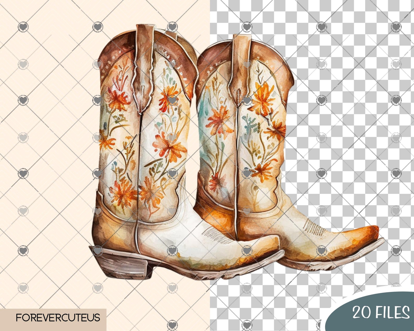 Cowboy Boots Clipart Bundle, Western PNG, Western Clipart, Sublimation ...