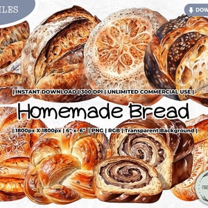 Pan casero Clipart, Pan de masa madre, Pan artesanal, Pan artístico, Entusiastas del cottagecore, Horneado, Rústico, Panadería, Pastel, Png