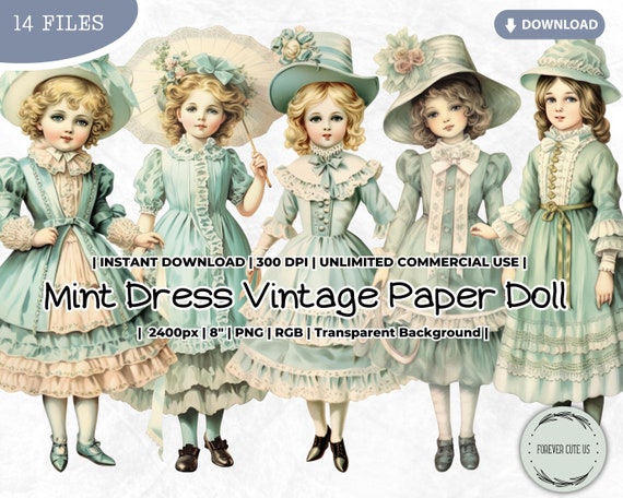 Mint Dress Vintage Paper Doll Clipart, Victorian Fashion (PNG) - Etsy UK Mint Dress Vintage Paper Doll Clipart, Victorian Fashion (PNG) - Etsy UK