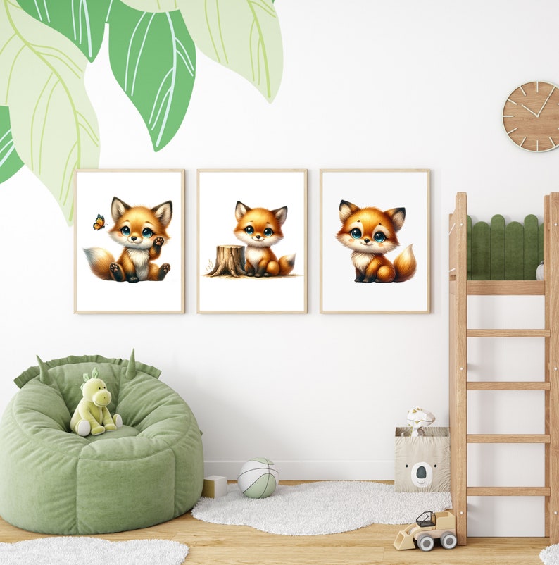 Cute Fox, Fox Clipart, Fox PNG, Clipart Bundle, Birthday Clipart, Cute Fox Png, Instant Digital Download zdjęcie 4