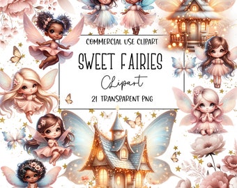 Sweet Fairies, Garden Fairies, Fairies Clipart, Fairy PNG, Fairy, PNG File, Transparent Background, Digital Download